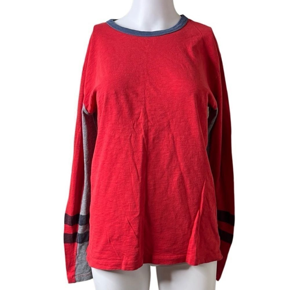Crewcuts Casual Long Sleeve T Shirt Red Colorblock Grey Size 16
